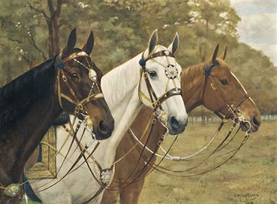 Chargers of the Brigade of Guards waiting on a state occasion