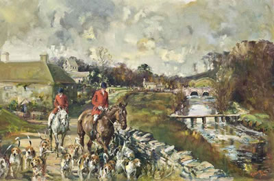 The Vale of the White Horse Hunt coming through Eastleach