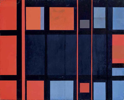 Composition with Red and Blue by Theo Mendez - Auction record, sale price, and art valuation. Compare with similar artists and explore comparable artworks.