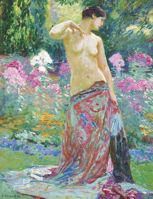 An odalisque in a garden