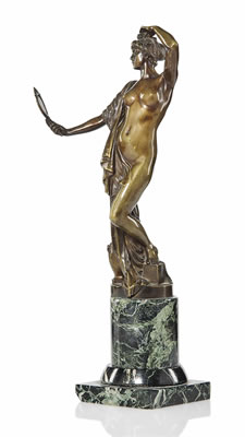 Naked woman holding a mirror