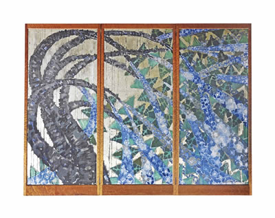 A UNIQUE THREE PANEL SCREEN, 1920S