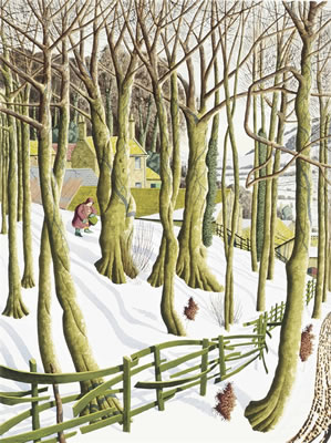 Sample artwork by Simon Palmer (Born 1956), known for paintings and drawings of landscapes with trees and figures - View similar artists and auction records
