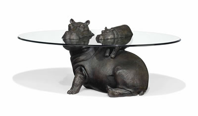 'MOTHER & BABY HIPPO' OCCASIONAL TABLE, 2000