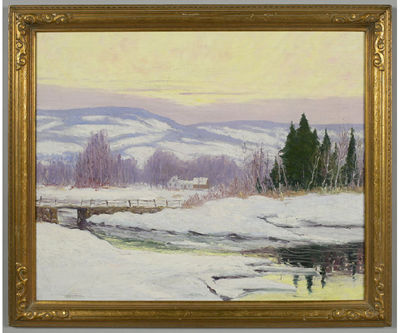 New England wintry landscape