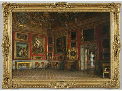 View of the interior of a gallery in the Pitti Palace, Florence