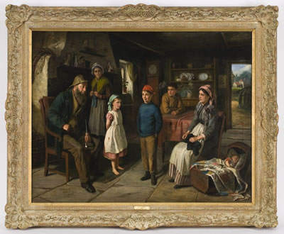 Depicting an interior scene of a fisherman's tale