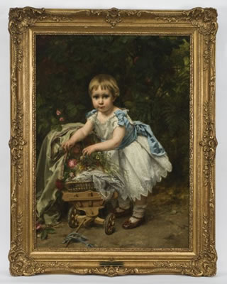 Young girl wearing a white dress