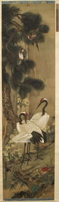 Scroll depicting two cranes, two birds and a pine tree by Fang Duan - Auction record, sale price, and art valuation. Compare with similar artists and explore comparable artworks.