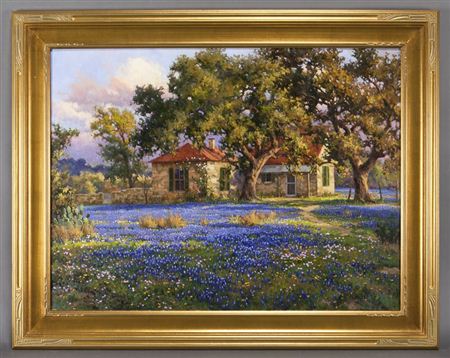 Rock House with Bluebonnets