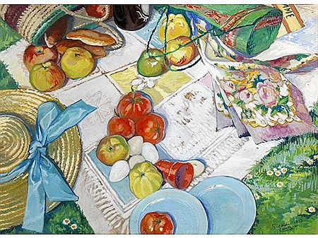 La nappe de pique-nique by Suzanne Gueguen - Auction record, sale price, and art valuation. Compare with similar artists and explore comparable artworks.
