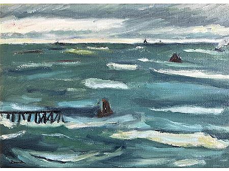 "La mer par gros temps" by Georges Duvillier - Auction record, sale price, and art valuation. Compare with similar artists and explore comparable artworks.