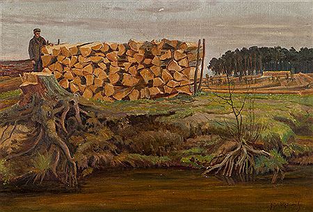 STOS DREWNA NAD WODA by Rafal Wasowicz - Auction record, sale price, and art valuation. Compare with similar artists and explore comparable artworks.