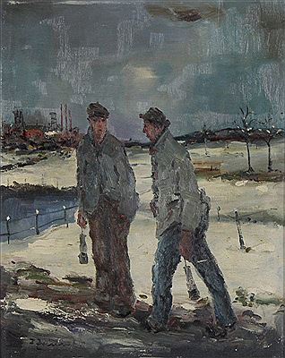 Sample artwork by Fritz Zolnhofer (1896 - 1965), known for paintings of industrial scenes, landscape, figures, mountains, coastal views - View similar artists and auction records
