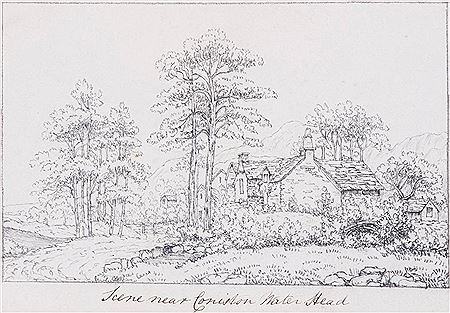 A group of 5 drawings of the Lake District
