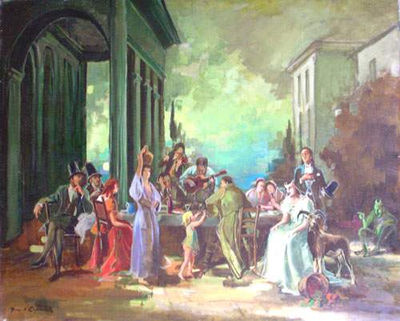 The wedding banquet by Jean D'Esparbes - Auction record, sale price, and art valuation. Compare with similar artists and explore comparable artworks.