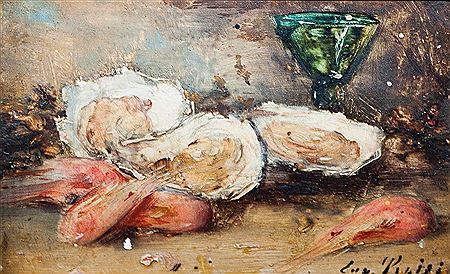 Nature morte aux huitres et crevettes