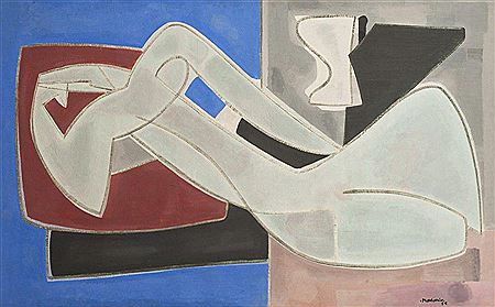 Femme au coussin rouge