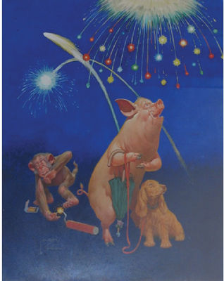Sample artwork by Lawson Wood (1878 - 1957), known for painting - View similar artists and auction records