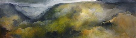 Sample artwork by Peter M Hicks (Born 1937), known for abstract landscape painting - View similar artists and auction records
