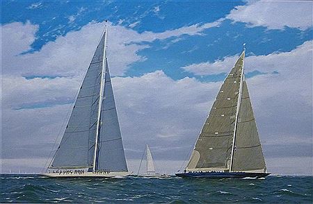 Valsheda leads Ranger - J Class Yachts Solent Regatta 2012