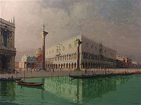 `Palazzo Ducale Venice' by Giuseppe Marino - Auction record, sale price, and art valuation. Compare with similar artists and explore comparable artworks.