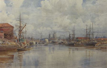 York with Shipping on the Ouse by John Miller Marshall - Auction record, sale price, and art valuation. Compare with similar artists and explore comparable artworks.