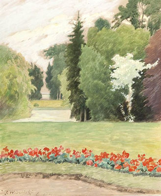 W PARKU by Josef von Wodzinski - Auction record, sale price, and art valuation. Compare with similar artists and explore comparable artworks.