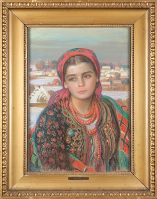 Sample artwork by Henryk Uziemblo (1879 - 1949), known for female portraits, landscape and interior painting - View similar artists and auction records
