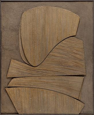 Sample artwork by Roman Owidzki (1912 - 2009), known for abstract painting, graphic art, and experimental visual structures - View similar artists and auction records