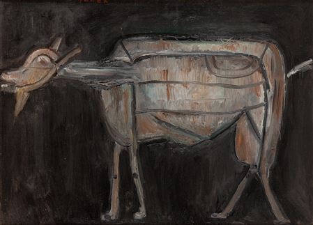 Sample artwork by Jerzy Panek (1918 - 2001), known for graphic art, abstract portrait painting, woodcuts - View similar artists and auction records