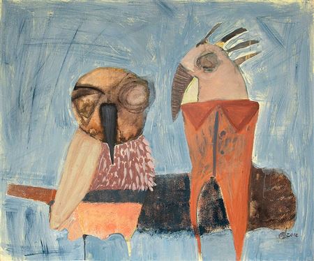 Ptasie pary IV by Edyta Dudus - Auction record, sale price, and art valuation. Compare with similar artists and explore comparable artworks.
