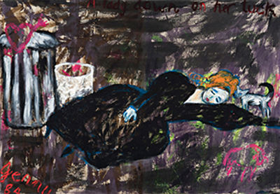 A Lady Down on Her Luck, 1984 by Jenny Watson - Auction record, sale price, and art valuation. Compare with similar artists and explore comparable artworks.