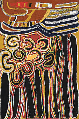 Sample artwork by Rosie Nanyuma Napurrula (Born c.1940), known for aboriginal art - View similar artists and auction records