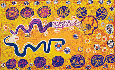 Tiger's Creation Story by Tiger Palpatja - Auction record, sale price, and art valuation. Compare with similar artists and explore comparable artworks.
