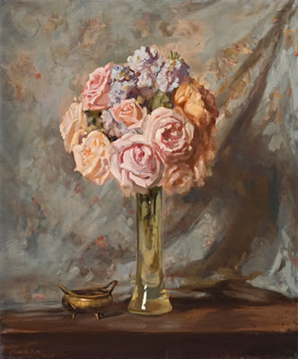 Still Life With Roses, 1938 by Clewin Simon Harcourt - Auction record, sale price, and art valuation. Compare with similar artists and explore comparable artworks.