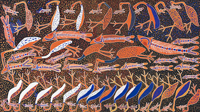 Sample artwork by Djambu Sambo Barra Barra (c.1936 - 2005), known for aboriginal art - View similar artists and auction records