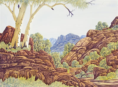 ARANDA LANDSCAPE by Clem Abbott - Auction record, sale price, and art valuation. Compare with similar artists and explore comparable artworks.