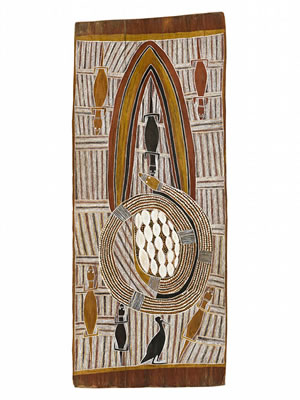 RAINBOW SERPENT AND GOANNAS AND BIRD AT YATHALAMARA