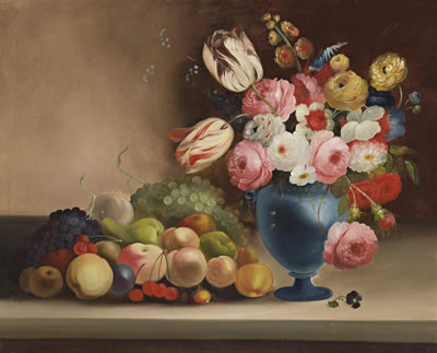 STILL LIFE WITH FLOWERS AND FRUIT, c1851