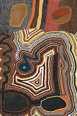 Sample artwork by Bai Bai (Pai Pai Bye Bye) Napangarti (Born c. 1935), known for aboriginal dream painting - View similar artists and auction records