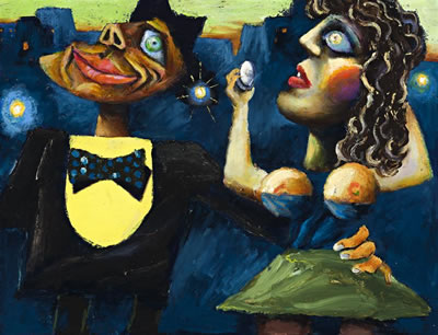 FLIRTATION, 1954 by Albert Lee Tucker - Auction record, sale price, and art valuation. Compare with similar artists and explore comparable artworks.
