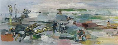 BOYS LOOKING FOR BAIT, c1954