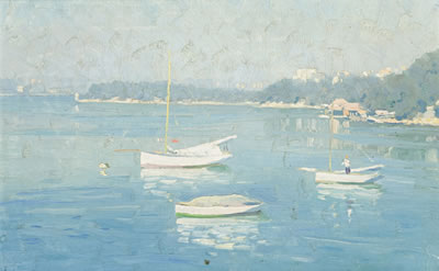 Boats Moored in a Cove, Sydney by Robert Richmond Campbell - Auction record, sale price, and art valuation. Compare with similar artists and explore comparable artworks.