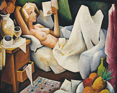 Bedroom Interior with Nude