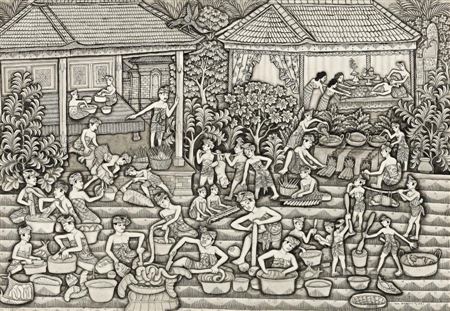 TOOTH-FILING CEREMONY, c1978 by Ida Bagus Nyoman Rai - Auction record, sale price, and art valuation. Compare with similar artists and explore comparable artworks.