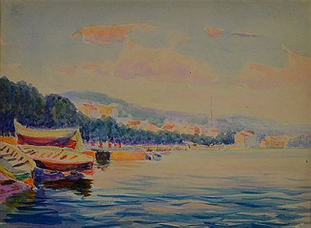 PORT DE PECHE. by Edmond Calzani - Auction record, sale price, and art valuation. Compare with similar artists and explore comparable artworks.