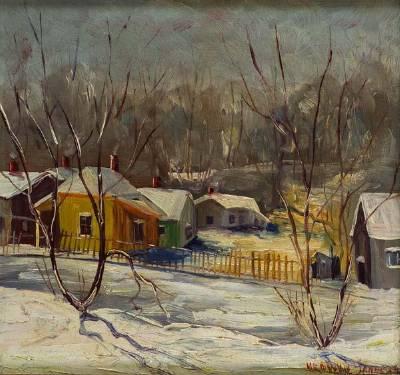 Early Snow, Fort Worth by Hedwyn Sanders - Auction record, sale price, and art valuation. Compare with similar artists and explore comparable artworks.
