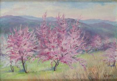 Sample artwork by Nannie Huddle (1860 - 1951), known for floral landscape painting, portrait sculpture - View similar artists and auction records