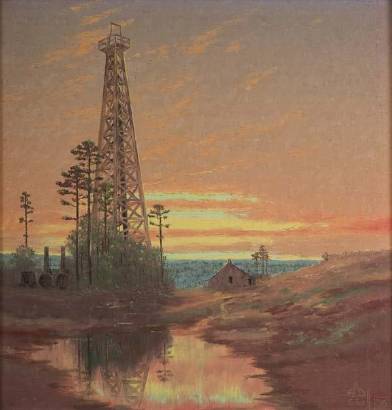 East Texas Oil Rig by Arthur Jeffreys - Auction record, sale price, and art valuation. Compare with similar artists and explore comparable artworks.